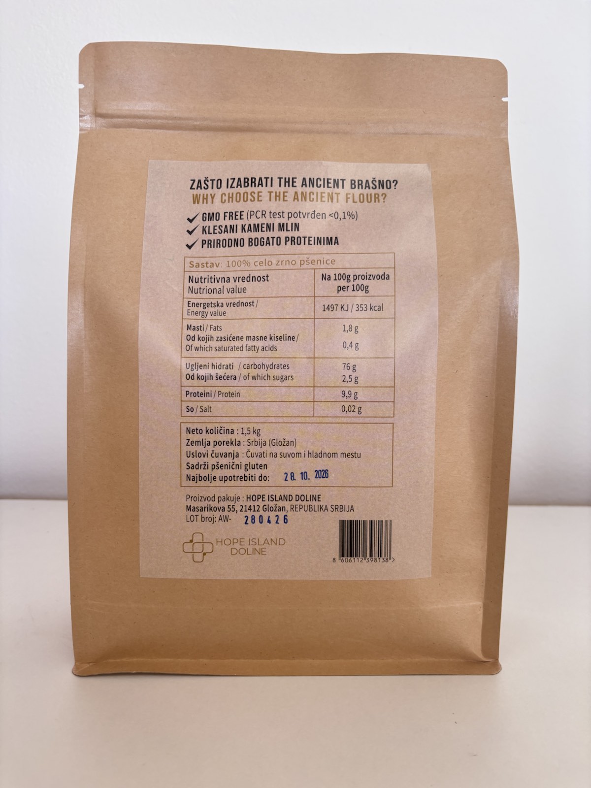 The Ancient Whole Wheat Flour 1,5kg - Image 2