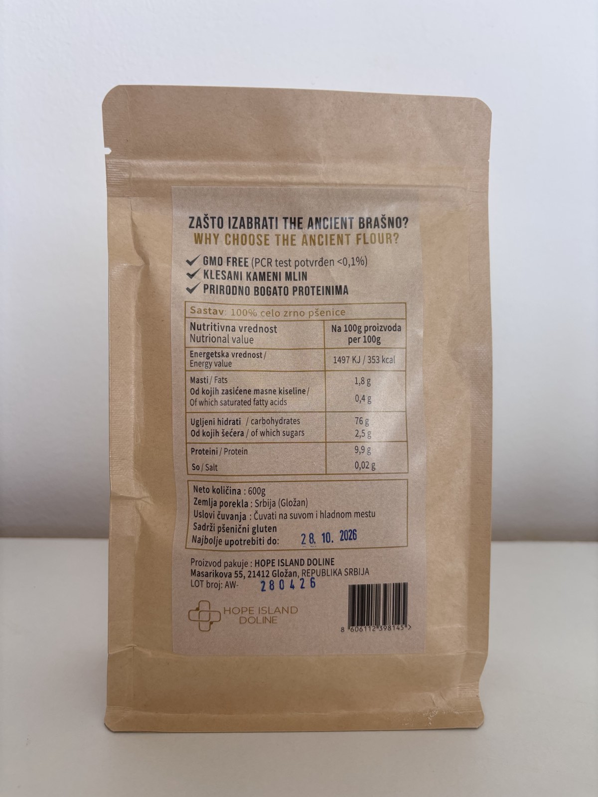 The Ancient Whole Wheat Flour 600g - Image 2